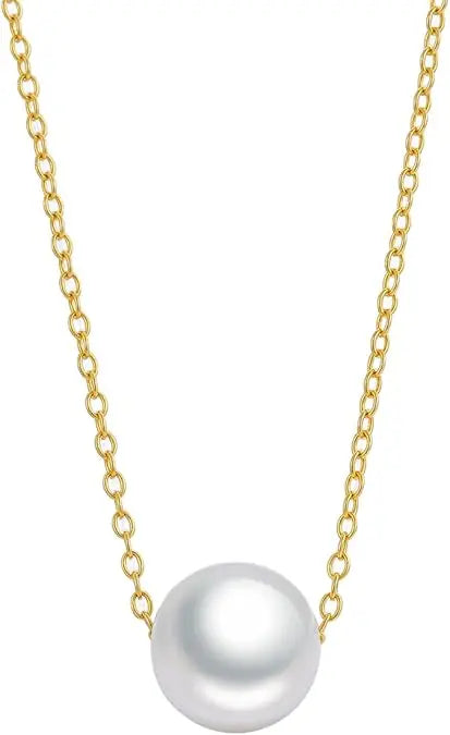 White Freshwater Pearl Pendant Necklace for Women - AAA+ Quality Pearl Necklace for Women With 925 Sterling Silver Chain TWINKLE QUEEN