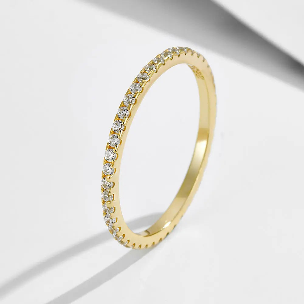 S925 Sterling Silver Distinctive Full Diamond Combination Ring Women's European and American Light Luxury ins Fashion Simple Diamond Ring Jewelry TWINKLE QUEEN