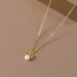 S925 silver fresh and sweet ins style niche design personality bow bead necklace TWINKLE QUEEN