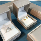 Golden PU textured leather jewelry box, fashionable accessory packaging box, ring box, pearl stud earrings box. TWINKLE QUEEN