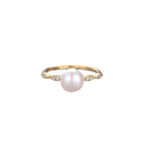 Japanese and Korean Style Simple New S925 Silver Ring Women's Open Fashion Cool Freshwater Pearl Ring TWINKLE QUEEN