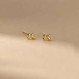 Foot silver 999 fresh and sweet ins style niche design cute mini bow stud earrings TWINKLE QUEEN