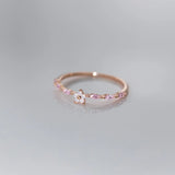 S925 Sterling Silver Diamond Five-petal Flower Ring Mori Fashion Sweet ins Style Niche Hand Jewelry TWINKLE QUEEN