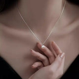 White Freshwater Pearl Pendant Necklace for Women - AAA+ Quality Pearl Necklace for Women With 925 Sterling Silver Chain TWINKLE QUEEN