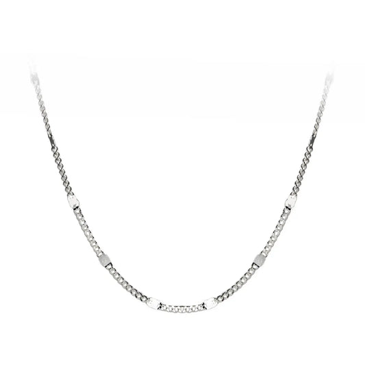 S925 Silver Necklace Female Korean Style Elegant Simple Side Chain Personality Square Piece Sweet Clavicle Chain TWINKLE QUEEN