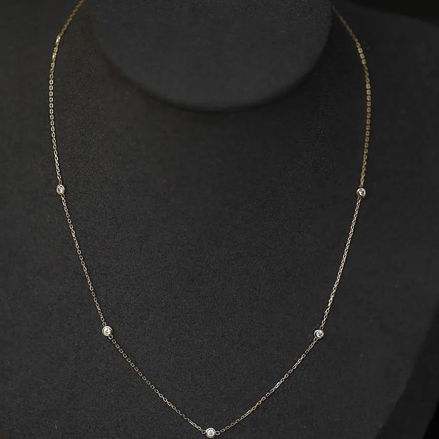 S925 Sterling Silver Necklace Five Diamond Lianzhu European and American Light Luxury Diamond Collarbone Chain Luxury TWINKLE QUEEN