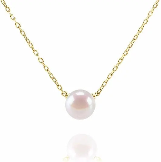 White Freshwater Pearl Pendant Necklace for Women - AAA+ Quality Pearl Necklace for Women With 925 Sterling Silver Chain TWINKLE QUEEN