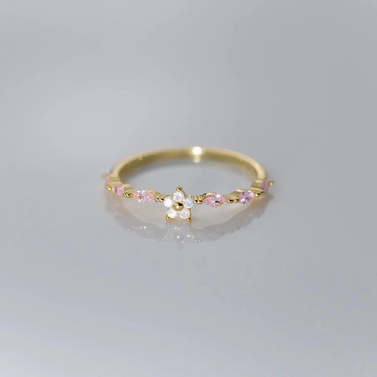 S925 Sterling Silver Diamond Five-petal Flower Ring Mori Fashion Sweet ins Style Niche Hand Jewelry TWINKLE QUEEN