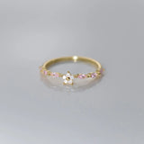 S925 Sterling Silver Diamond Five-petal Flower Ring Mori Fashion Sweet ins Style Niche Hand Jewelry TWINKLE QUEEN