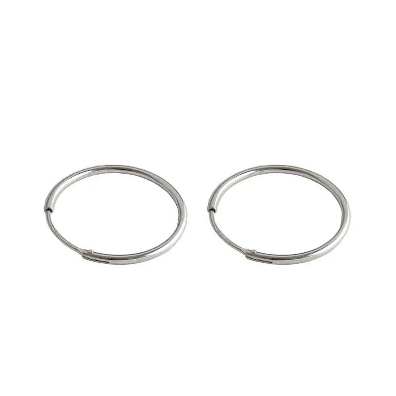 S925 Sterling Silver Plain Ring Earrings Women's Large Ring Ear Buckle Distinctive Fashion All-match South Korea Internet Celebrant Popular Earrings TWINKLE QUEEN