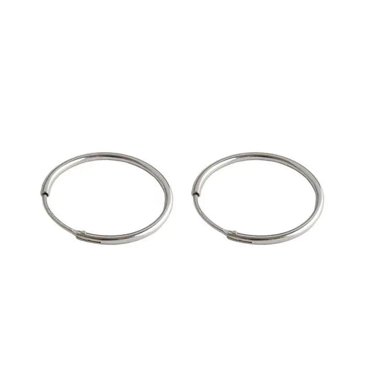 S925 Sterling Silver Plain Ring Earrings Women's Large Ring Ear Buckle Distinctive Fashion All-match South Korea Internet Celebrant Popular Earrings TWINKLE QUEEN