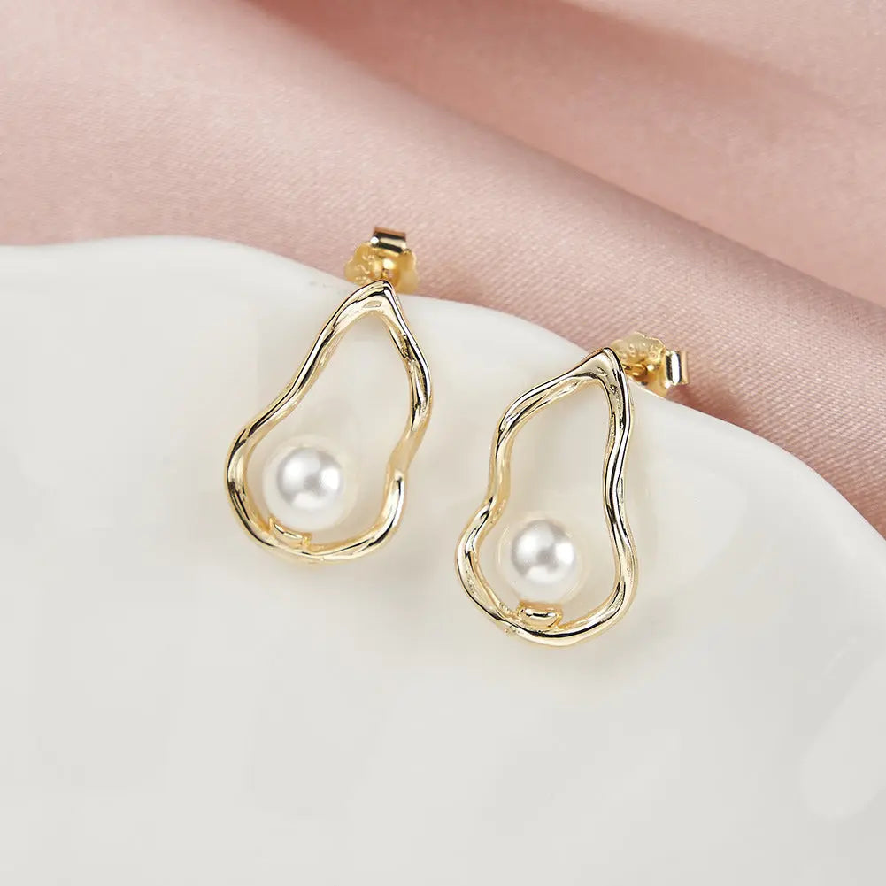 Freshwater Pearl Hoop Sloane Dangling Earrings TWINKLE QUEEN