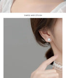 S925 Silver Dye Square Elegant Earrings Women's Korean-style Simple Hollow Geometric Gel Earrings TWINKLE QUEEN