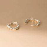 S925 Sterling Silver Simple ins Storm Wave Satin Ear Buckle Fashionable High-end Ear Jewelry for Women TWINKLE QUEEN