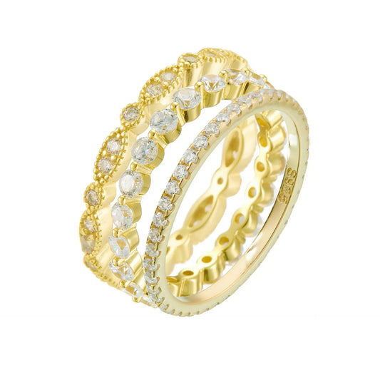 S925 Sterling Silver Distinctive Full Diamond Combination Ring Women's European and American Light Luxury ins Fashion Simple Diamond Ring Jewelry TWINKLE QUEEN