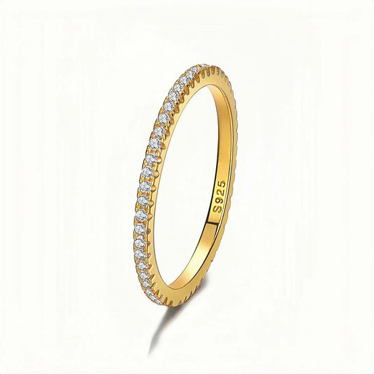 Silver S925 Sterling Silver Niche High-end Ring Women's Simple Full Diamond Finger Ring Super Fairy Gestapa Handpiece TWINKLE QUEEN