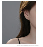 S999 Silver Plain 26 Letter Earrings ins Simple Personality All-Match Fashion Elegant DIY Sterling Silver Ear Bone Earrings TWINKLE QUEEN