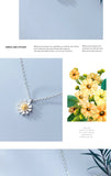 S925 Silver Necklace Female Korean Style Summer Fresh Flower Fresh Autumn Chrysanthemum Short Clavicle Chain TWINKLE QUEEN