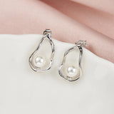 Freshwater Pearl Hoop Sloane Dangling Earrings TWINKLE QUEEN