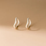 S925 Sterling Silver Simple ins Storm Wave Satin Ear Buckle Fashionable High-end Ear Jewelry for Women TWINKLE QUEEN