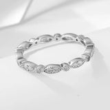 S925 Sterling Silver Distinctive Full Diamond Combination Ring Women's European and American Light Luxury ins Fashion Simple Diamond Ring Jewelry TWINKLE QUEEN