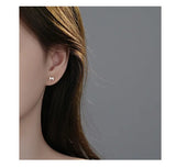 S999 Silver Plain 26 Letter Earrings ins Simple Personality All-Match Fashion Elegant DIY Sterling Silver Ear Bone Earrings TWINKLE QUEEN