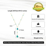 Turquoise 14K Gold Plated 925 Sterling Silver Retro Y Shape Necklace TQ