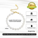Cultured Freashwater Pearl 14K Gold Plated 925 Sterling Silver Fully Beaded Bracelet TQ