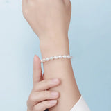 Cultured Freashwater Pearl 14K Gold Plated 925 Sterling Silver Fully Beaded Bracelet TQ
