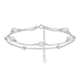 Cultured Freshwater Pearl 14K Gold Plated 925 Sterling Silver Stacking Bracelet TQ