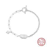 Cultured Freshwater Pearl 14K Gold Plated 925 Sterling Silver Baroque Bracelet TQ