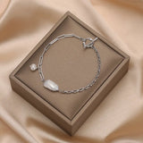 Cultured Freshwater Pearl 14K Gold Plated 925 Sterling Silver Baroque Bracelet TQ