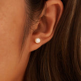 Freashwater Pearl 14K Gold Plated 925 Sterling Silver Loaf Shaped Pearls Earrings TQ