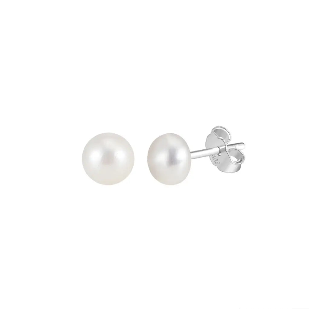 Freashwater Pearl 14K Gold Plated 925 Sterling Silver Loaf Shaped Pearls Earrings TQ