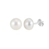 Freashwater Pearl 14K Gold Plated 925 Sterling Silver Loaf Shaped Pearls Earrings TQ