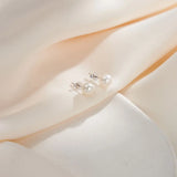 Freashwater Pearl 14K Gold Plated 925 Sterling Silver Perfect Round Pearl Earrings TQ