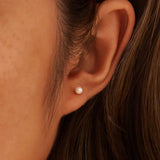 Freashwater Pearl 14K Gold Plated 925 Sterling Silver Perfect Round Pearl Earrings TQ