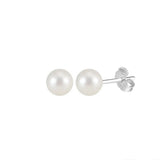 Freashwater Pearl 14K Gold Plated 925 Sterling Silver Perfect Round Pearl Earrings TQ