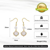 Cultured Freashwater Pearl 14K Gold Plated 925 Sterling Silver Natural Shell Earrings TQ