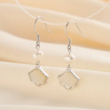 Cultured Freashwater Pearl 14K Gold Plated 925 Sterling Silver Natural Shell Earrings TQ