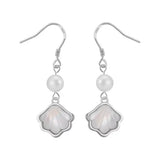 Cultured Freashwater Pearl 14K Gold Plated 925 Sterling Silver Natural Shell Earrings TQ