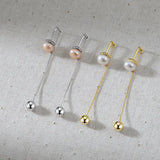 Cultured Freashwater Pearl 14K Gold Plated 925 Sterling Silver Drop Bead Earrings TQ