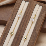 Cultured Freashwater Pearl 14K Gold Plated 925 Sterling Silver Drop Bead Earrings TQ