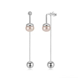 Cultured Freashwater Pearl 14K Gold Plated 925 Sterling Silver Drop Bead Earrings TQ