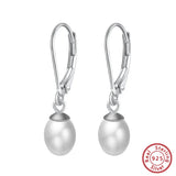 Cultured Freashwater Pearl 14K Gold Plated 925 Sterling Silver French D-shaped Buckle Earrings TQ