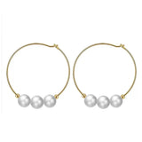 Cultured Freashwater Pear 14K Gold Plated 925 Sterling Silver Big Earrings TQ