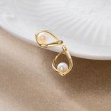 Cultured Freashwater Pear 14K Gold Plated 925 Sterling Silver Light Luxury Earrings TQ