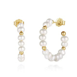 Cultured Freashwater Pear 14K Gold Plated 925 Sterling Silver Baroque Bead Earrings TQ