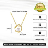 Cultured Freashwater Pear 14K Gold Plated 925 Sterling Silver Flower Shaped Necklace TQ