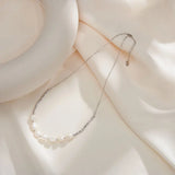 Cultured Freshwater Pearl 14K Gold Plated 925 Sterling Silver Patchwork Necklace TQ